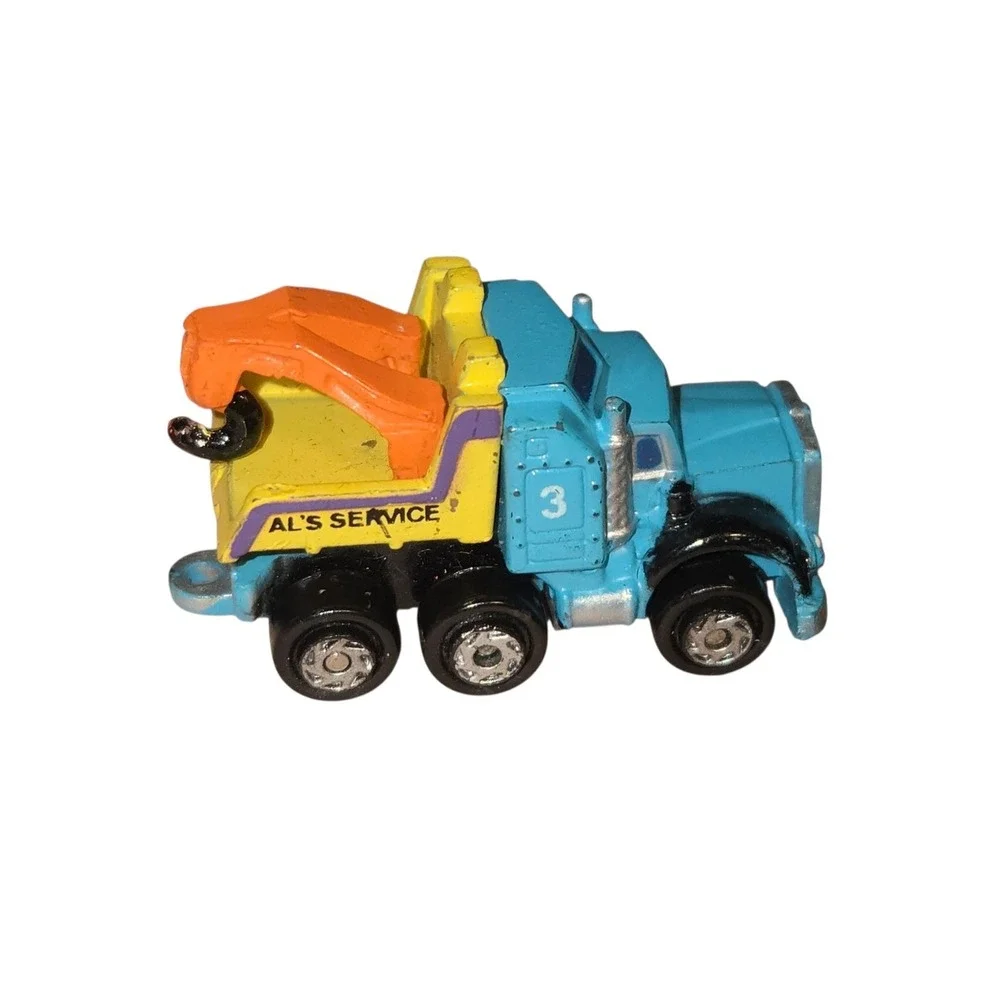 1989 Galoob Micro Machines Al's Service Tow Truck Blue, Yellow And Orange